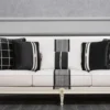 Casa Padrino Luxus Barock Sofa Weiß / Grau / Schwarz / Gold 260 cm - Barock Wohnzimmer Möbel
