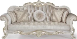 Casa Padrino Luxus Barock Sofa Mehrfarbig / Weiß / Gold 227 x 90 x H. 118 cm - Wohnzimmer Sofa mit dekorativen Kissen - Wohnzimmermöbel im Barockstil