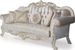 Casa Padrino Luxus Barock Sofa Mehrfarbig / Weiß / Gold 227 x 90 x H. 118 cm - Wohnzimmer Sofa mit dekorativen Kissen - Wohnzimmermöbel im Barockstil