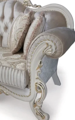 Casa Padrino Luxus Barock Sofa Mehrfarbig / Weiß / Gold 227 x 90 x H. 118 cm - Wohnzimmer Sofa mit dekorativen Kissen - Wohnzimmermöbel im Barockstil