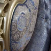 Casa Padrino Luxus Barock Sofa Blau / Gold / Silber 235 x 88 x H. 117 cm - Prunkvolles Wohnzimmer Sofa im Barockstil - Barock Möbel