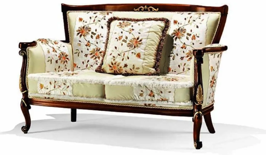 Casa Padrino Luxus Barock Sofa Hellgrün / Braun / Gold 147 cm - Made in Italy