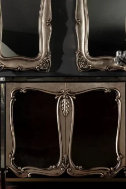 Casa Padrino Luxus Barock Spiegel Set Silber - 2 Handgefertigte Wandspiegel im Barockstil - Barock Möbel