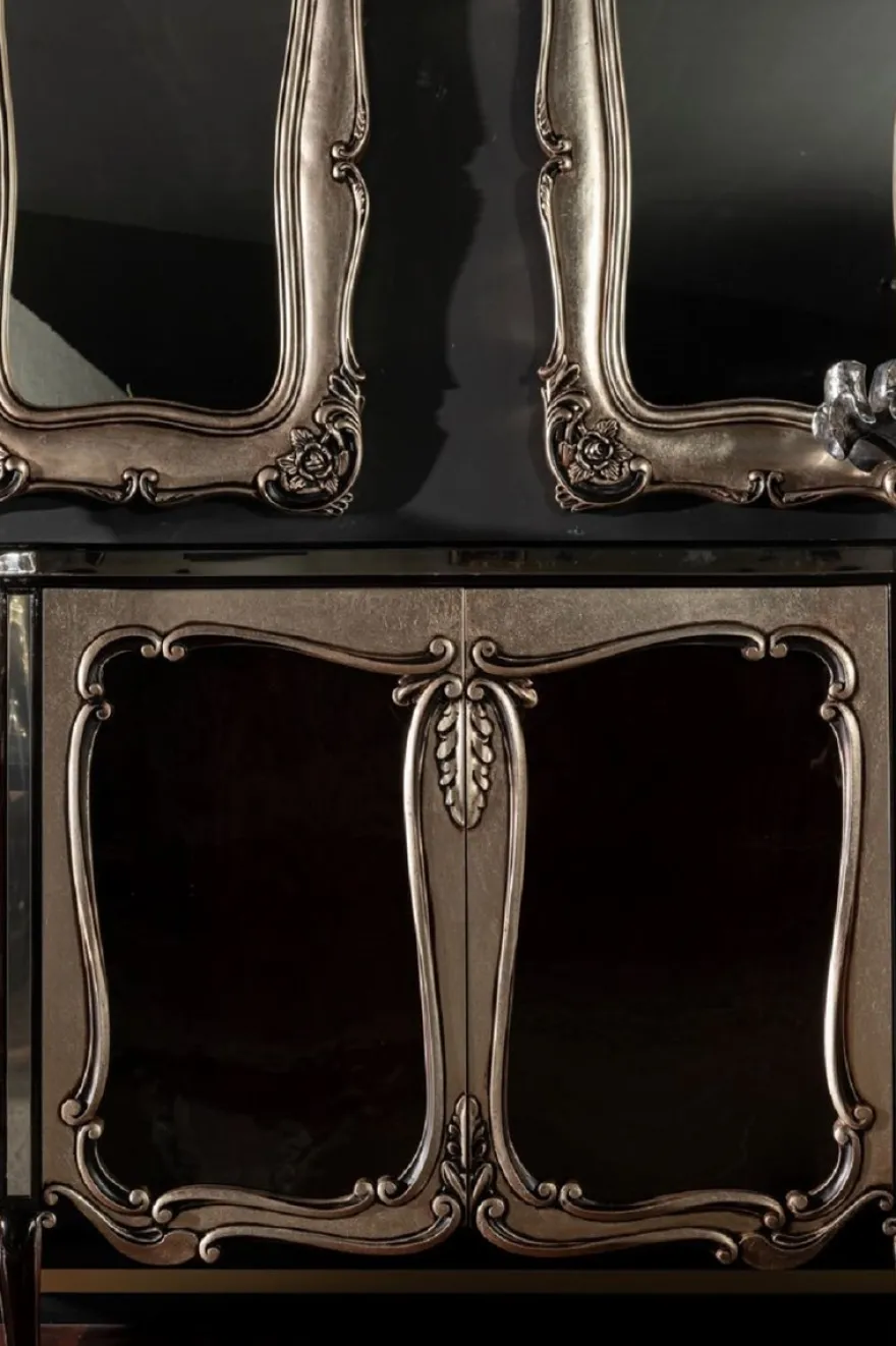 Casa Padrino Luxus Barock Spiegel Set Silber - 2 Handgefertigte Wandspiegel im Barockstil - Barock Möbel