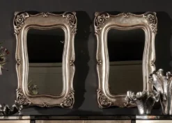 Casa Padrino Luxus Barock Spiegel Set Silber - 2 Handgefertigte Wandspiegel im Barockstil - Barock Möbel