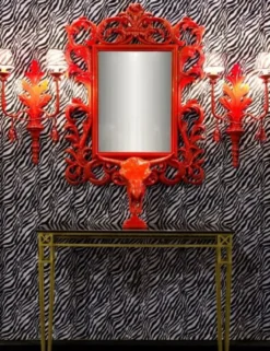 Casa Padrino Luxus Barock Spiegel Rot - Handgefertigter Wandspiegel im Barockstil - Prunkvolle Barock Deko Accessoires