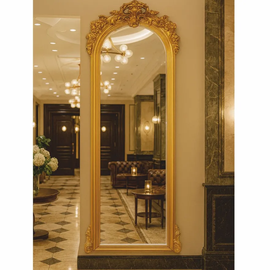 Casa Padrino Luxus Barock Spiegel Gold H. 180 cm - Barock Möbel - Made in Italy