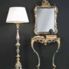 Casa Padrino Luxus Barock Spiegelkonsole Silber / Gold - Prunkvolle Barock Konsole mit Wandspiegel - Barock Hotel & Schloß Möbel - Luxus Qualität - Made in Italy