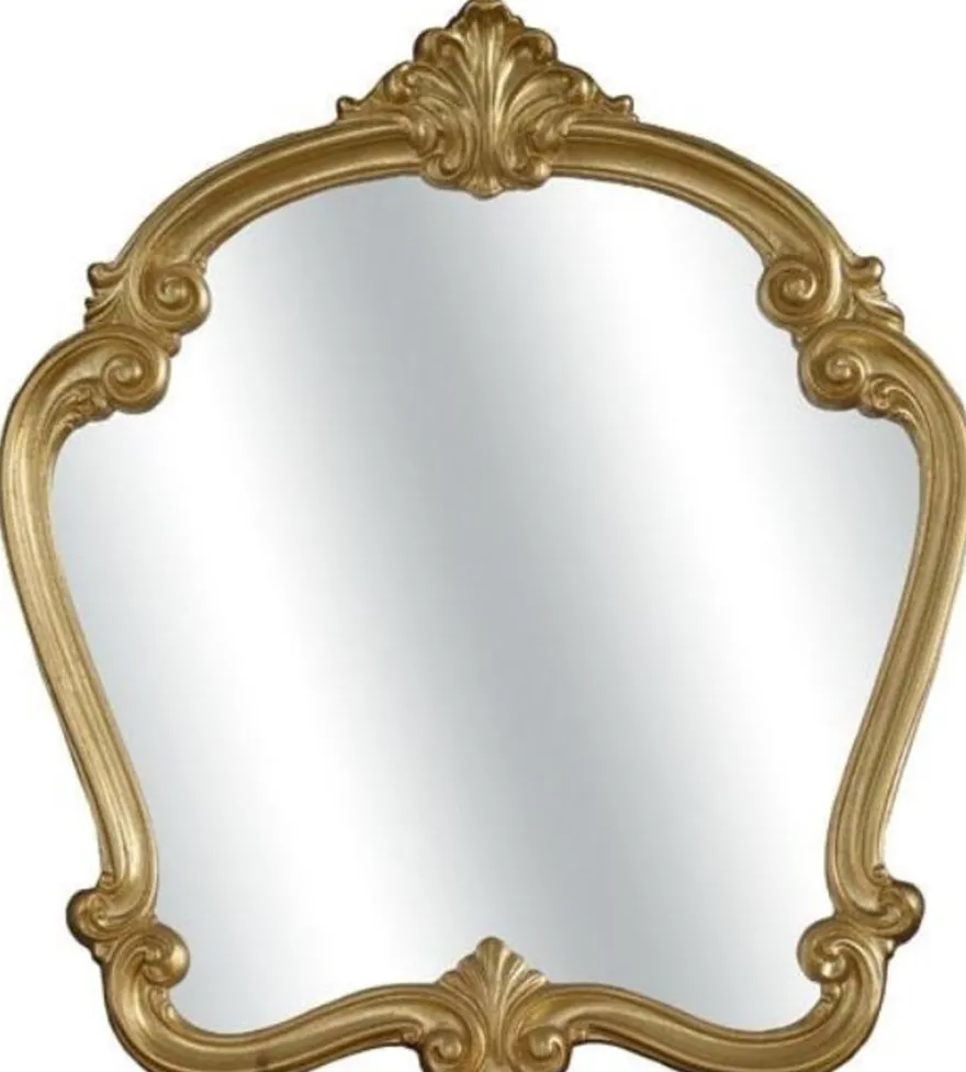 Casa Padrino Luxus Barock Spiegel Gold 92 x 5 x H. 106 cm - Wunderschöner Massivholz Wandspiegel im Barockstil