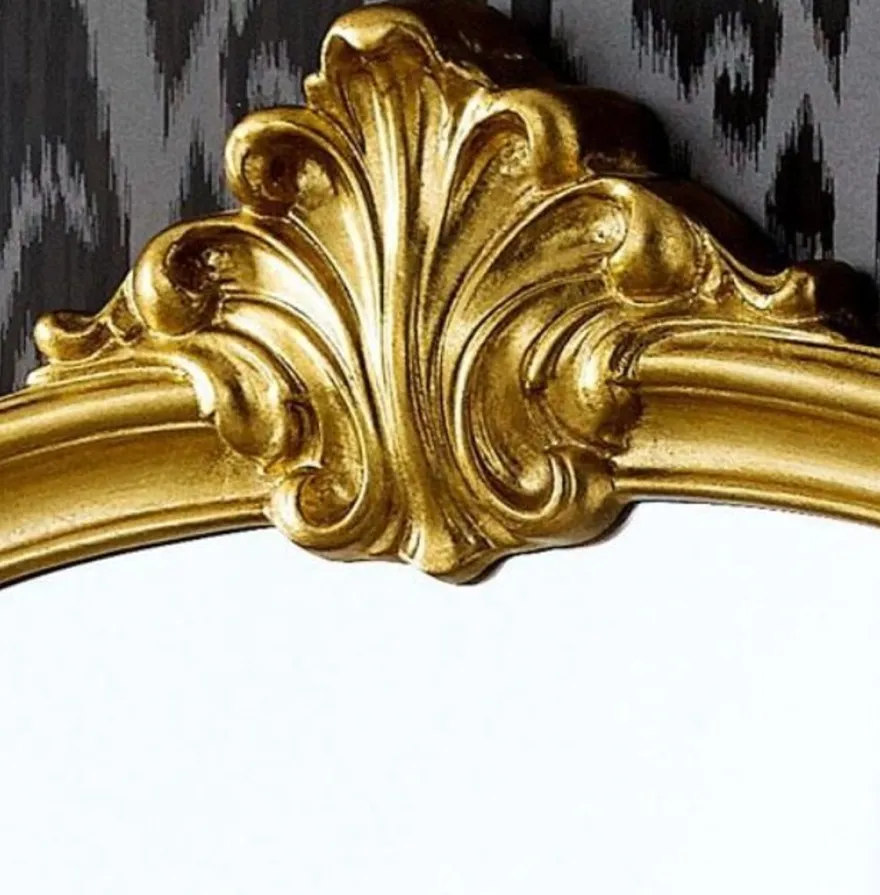 Casa Padrino Luxus Barock Spiegel Gold 92 x 5 x H. 106 cm - Wunderschöner Massivholz Wandspiegel im Barockstil