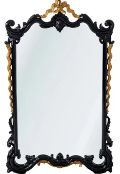 Casa Padrino Luxus Barock Spiegel Schwarz / Antik Gold H. 97 cm - Barockstil Möbel