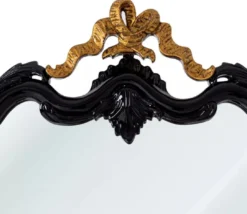 Casa Padrino Luxus Barock Spiegel Schwarz / Antik Gold H. 97 cm - Barockstil Möbel