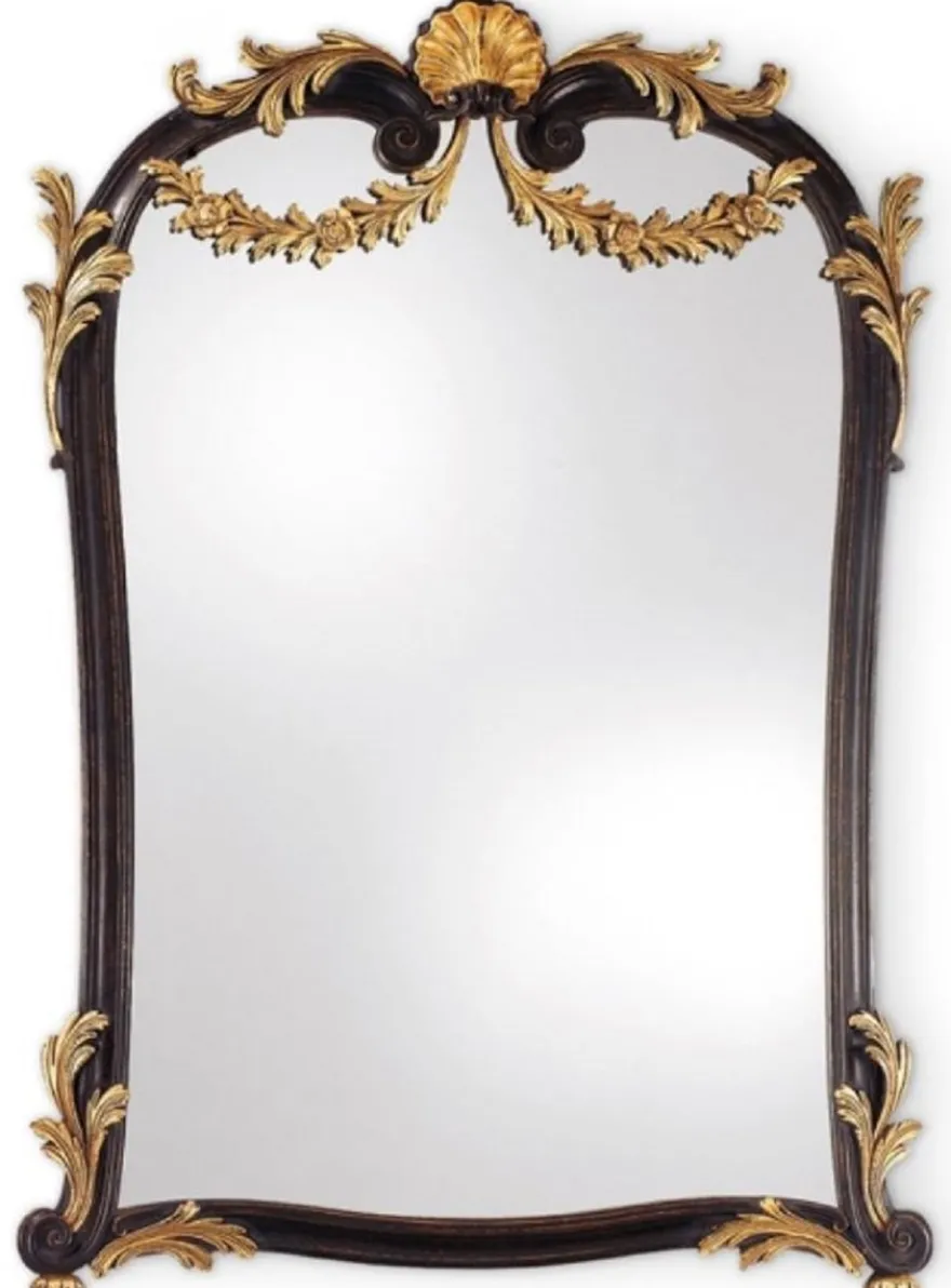 Casa Padrino Luxus Barock Spiegel Antik Schwarz / Gold - Handgefertigter italienischer Barockstil Wandspiegel - Luxus Möbel im Barockstil - Luxus Qualität - Made in Italy