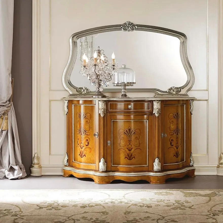 Casa Padrino Luxus Barock Spiegel Silber - Italienischer Barockstil Wandspiegel - Luxus Möbel im Barockstil - Barock Möbel - Made in Italy - Luxus Qualität