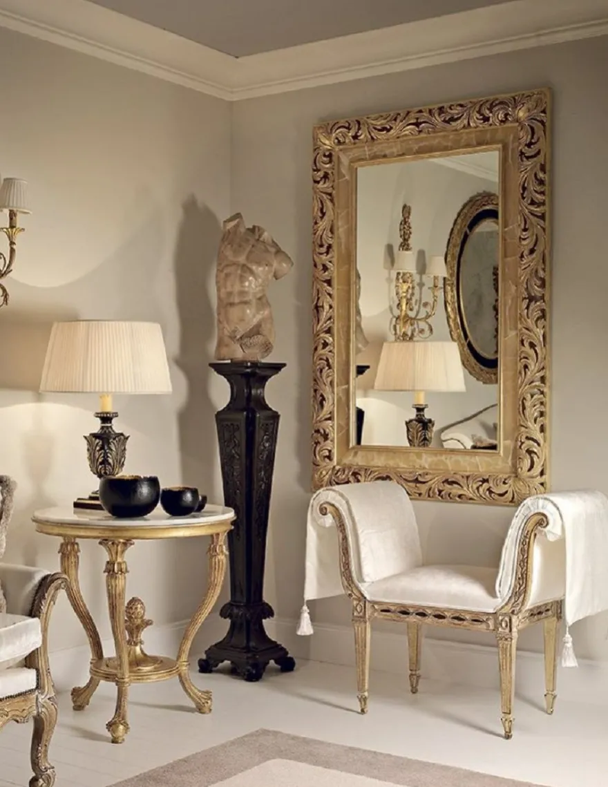 Casa Padrino Luxus Barock Spiegel Antik Gold - Italienischer Barockstil Massivholz Wandspiegel - Luxus Möbel im Barockstil - Prunkvolle Barock Möbel - Made in Italy - Luxus Barock Interior