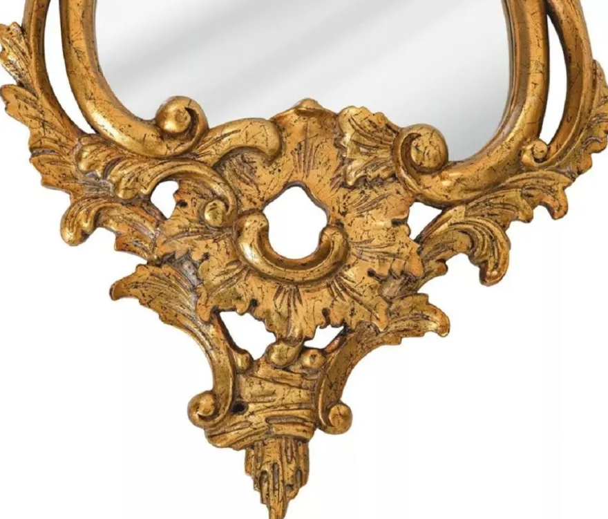 Casa Padrino Luxus Barock Spiegel Antik Gold - Prunkvoller Massivholz Wandspiegel im Barockstil - Luxus Möbel im Barockstil - Barock Möbel - Edel & Prunkvoll