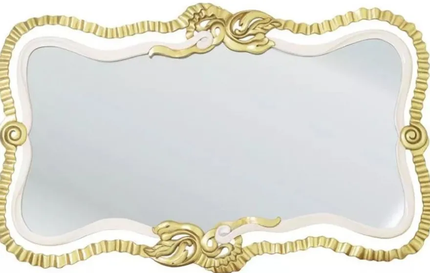 Casa Padrino Luxus Barock Spiegel Weiß / Grau / Antik Gold - Prunkvoller Massivholz Wandspiegel im Barockstil - Luxus Möbel im Barockstil - Barock Möbel - Edel & Prunkvoll