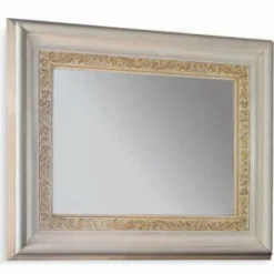 Casa Padrino Luxus Barock Spiegel Weiß / Gold 126 cm - Made in Italy