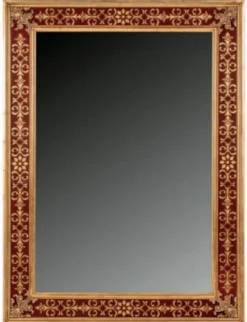 Casa Padrino Luxus Barock Spiegel Bordeauxrot / Gold - Rechteckiger Massivholz Wandspiegel im Barockstil - Barock Möbel - Erstklassische Qualität - Made in Italy