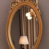 Casa Padrino Luxus Barock Spiegel Braun / Gold H. 102 cm - Ovaler Barockstil Wandspiegel - Made in Italy