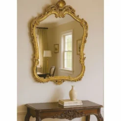 Casa Padrino Luxus Barock Spiegel Gold H. 84 cm - Barock Möbel - Made in Italy