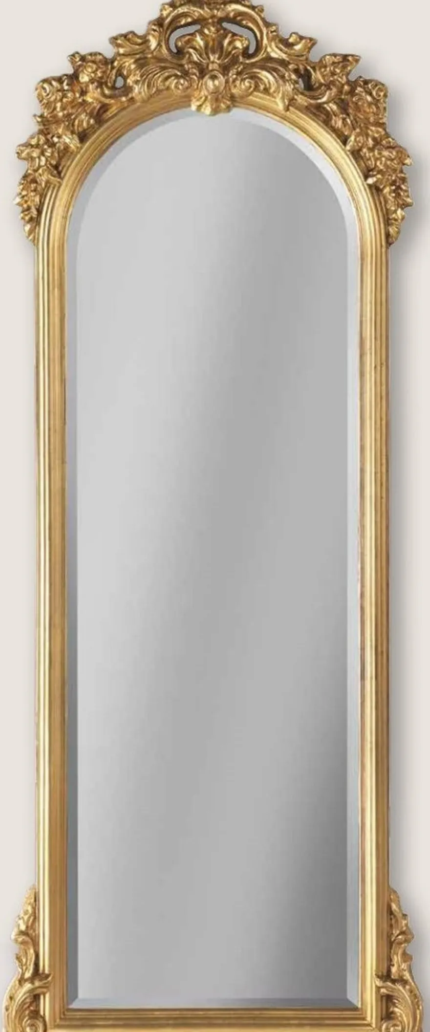 Casa Padrino Luxus Barock Spiegel Gold - Handgefertigter Wandspiegel im Barockstil - Barock Wohnzimmer Spiegel - Barock Garderoben Spiegel - Barock Deko Accessoires