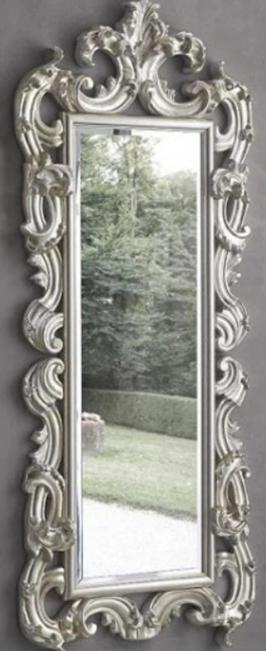 Casa Padrino Luxus Barock Spiegel Silber 86 x 8 x H. 203 cm - Barock Garderobenspiegel - Möbel im Barockstil