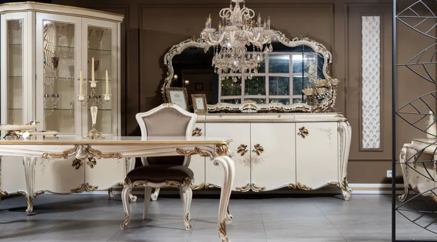 Casa Padrino Luxus Barock Spiegel Cremefarben / Weiß / Gold - Prunkvoller Massivholz Wandspiegel im Barockstil - Barock Möbel