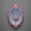 Casa Padrino Luxus Barock Spiegel mit Doppel Wandleuchte Rosa H. 110 cm - Made in Italy