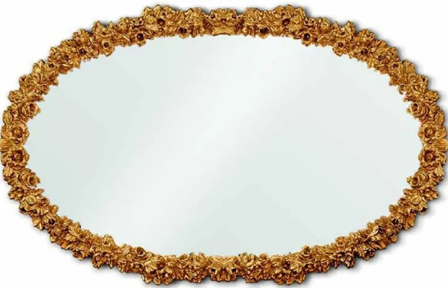 Casa Padrino Luxus Barock Spiegel Gold 142,5 cm - Barockstil Wandspiegel - Made in Italy