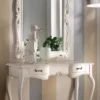 Casa Padrino Luxus Barock Spiegelkonsole Weiß - Prunkvolle Barock Konsole mit Wandspiegel - Barock Hotel & Schloß Möbel - Luxus Qualität - Made in Italy