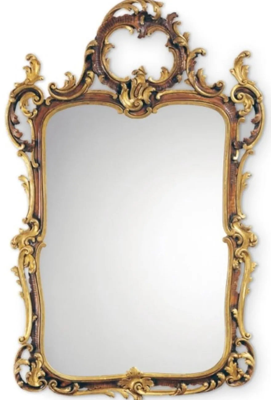 Casa Padrino Luxus Barock Spiegel Braun / Schwarz / Gold - Handgefertigter italienischer Barockstil Wandspiegel - Luxus Möbel im Barockstil - Luxus Qualität - Made in Italy - Barock Möbel