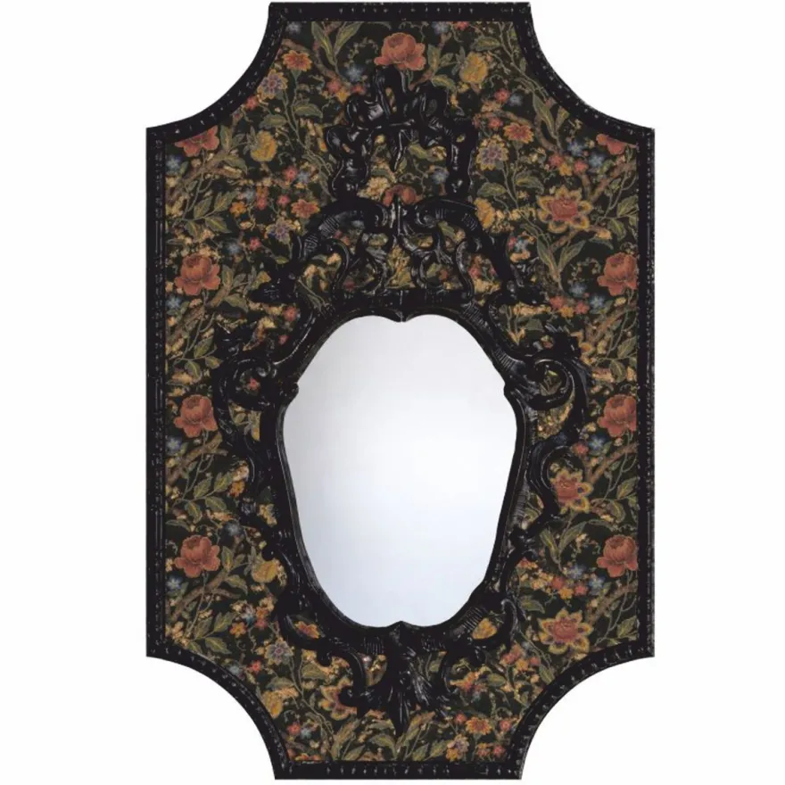 Casa Padrino Luxus Barock Spiegel Bunt / Schwarz H. 99 cm - Barock Möbel - Made in Italy