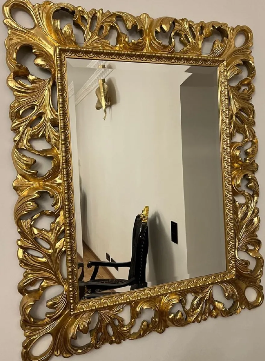 Casa Padrino Luxus Barock Spiegel Gold - Rechteckiger italienischer Barockstil Wandspiegel - Luxus Möbel im Barockstil - Barock Möbel - Luxus Qualität - Made in Italy