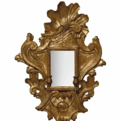 Casa Padrino Luxus Barock Spiegel mit Kerzenhalter Antik Gold H. 85 cm - Made in Italy