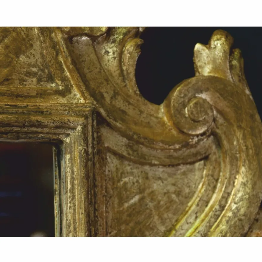 Casa Padrino Luxus Barock Spiegel mit Kerzenhalter Antik Gold H. 85 cm - Made in Italy