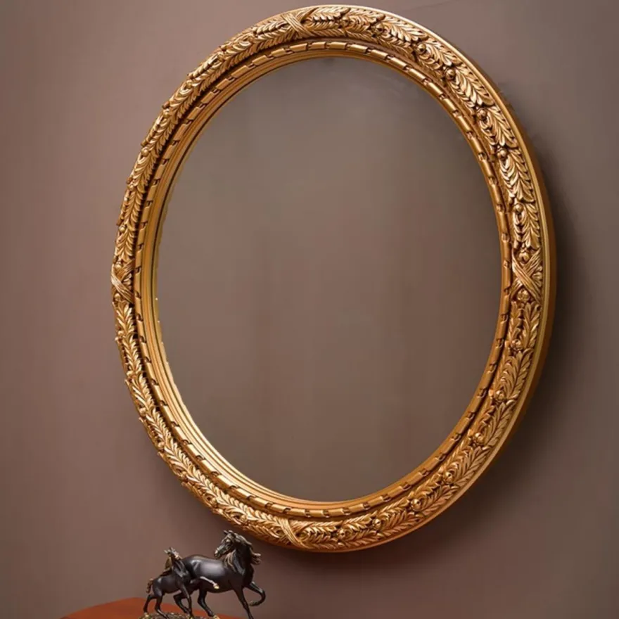 Casa Padrino Luxus Barock Spiegel Gold Ø 108 cm - Runder Barockstil Wandspiegel - Made in Italy