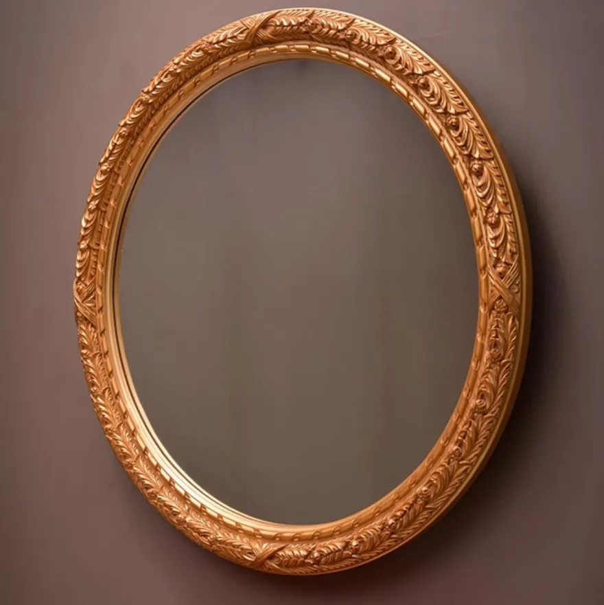 Casa Padrino Luxus Barock Spiegel Gold Ø 108 cm - Runder Barockstil Wandspiegel - Made in Italy
