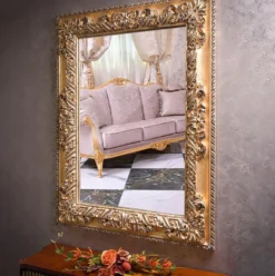Casa Padrino Luxus Barock Spiegel Gold H. 134 cm - Rechteckiger Barockstil Wandspiegel - Made in Italy