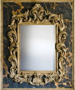 Casa Padrino Luxus Barock Spiegel Antik Gold / Schwarz - Rechteckiger italienischer Barockstil Wandspiegel - Barock Möbel - Luxus Möbel im Barockstil - Luxus Qualität - Made in Italy