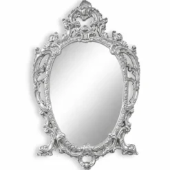 Casa Padrino Luxus Barock Spiegel Silber H. 104 cm - Barock Möbel - Made in Italy