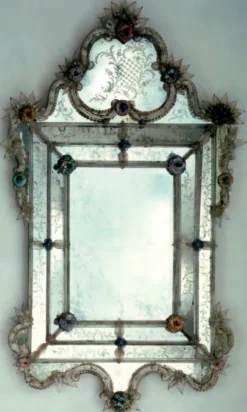 Casa Padrino Luxus Barock Spiegel Mehrfarbig - Prunkvoller Wandspiegel im Venezianischen Stil - Schloss Möbel - Hotel Möbel - Barock Möbel - Luxus Möbel im Barockstil - Made in Italy