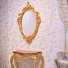 Casa Padrino Luxus Barock Spiegel Gold H. 109 cm - Ovaler Barockstil Wandspiegel - Made in Italy