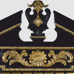 Casa Padrino Luxus Barock Spiegel Schwarz / Gold H. 189 cm - Barockstil Möbel