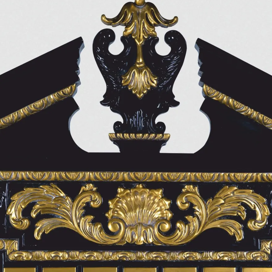 Casa Padrino Luxus Barock Spiegel Schwarz / Gold H. 189 cm - Barockstil Möbel
