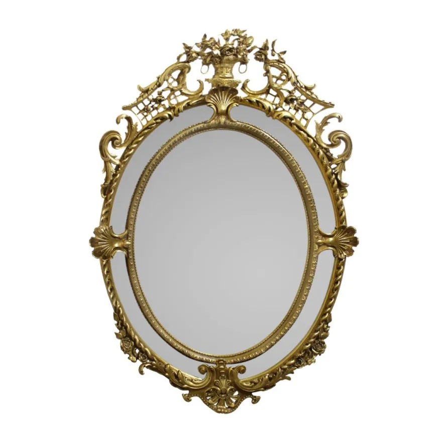Casa Padrino Luxus Barock Spiegel 85 x H. 115 cm - Prunkvoller Wandspiegel in Gold