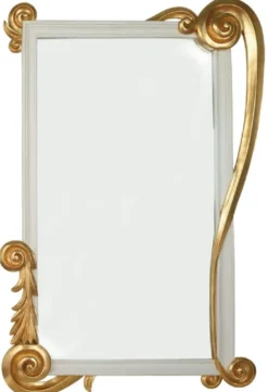 Casa Padrino Luxus Barock Spiegel Gold / Weiß - Handgefertigter Massivholz Wandspiegel im Barockstil - Barock Möbel - Luxus Qualität - Made in Italy