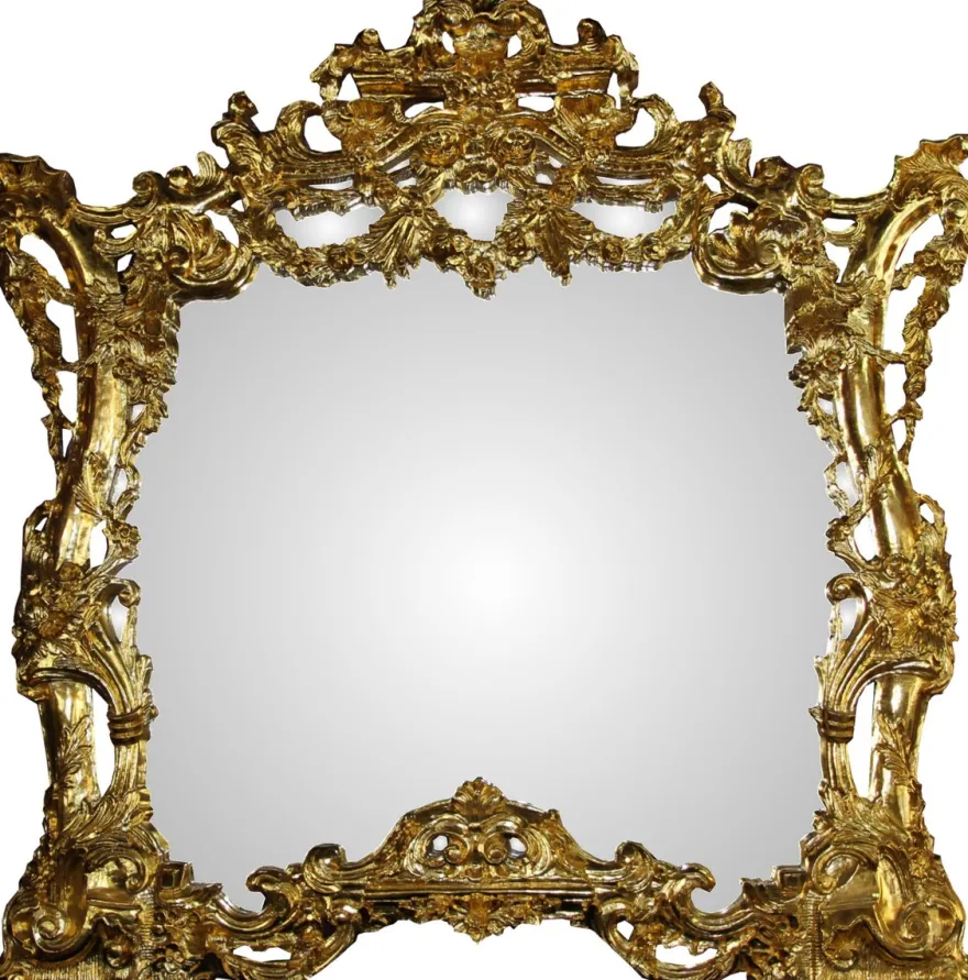 Casa Padrino Luxus Barock Spiegelkonsole mit Marmorplatte Gold 175 x H265 cm - Hotel Möbel - Limited Edition