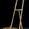 Casa Padrino Luxus Barock Spiegelhalter Gold 36 x H. 110 cm - Prunkvoller Barockstil Bronze Spiegelständer - Barock Deko Accessoires - Barock Interior - Barock Möbel