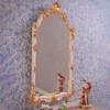 Casa Padrino Luxus Barock Spiegel Weiß / Gold H. 111 cm - Prunkvoller Barockstil Wandspiegel - Made in Italy